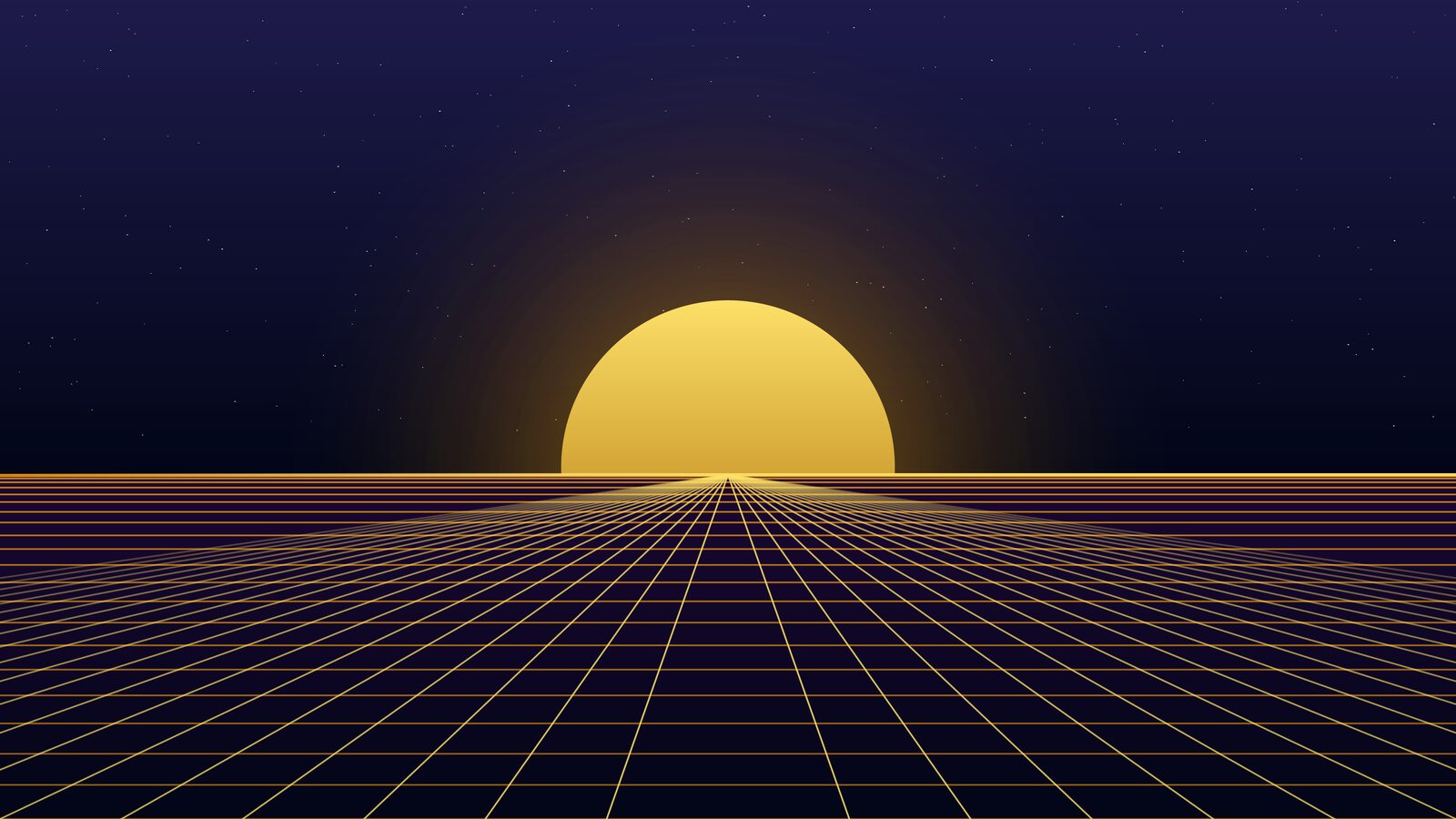Amber monochrome synthwave horizon
